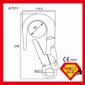 A7311 mousqueton forgé à double loquet de sécurité en aluminium CE